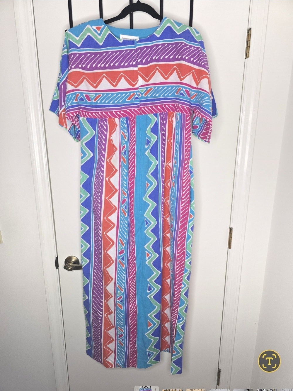 Vintage 90's Leigh Karmitz Periphery Saks Fifth Ave Colorful Maxi Dress